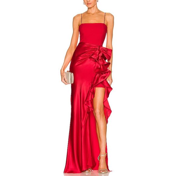 Cinq A Sept 'Drina' Red Crepe Gown Size 6